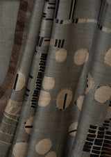 Grey Tassar Silk Printed Sari
