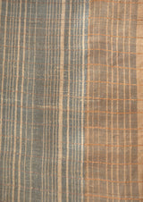 Grey Tassar Silk Printed Sari