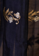 Navy Blue Chanderi Jaamdani Dupatta