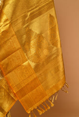 Golden Yellow Silk Kanjeevaram Sari