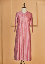 Silk Embroidered Pink Kurta with Pants