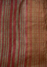 Grey Tassar Silk Printed Sari