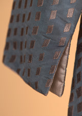 Silk Embroidered Grey Kurta with Pants