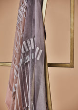 Peach Chanderi Unstitched Suit Set with Hand Embroidery