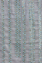 Grey Tassar Silk, Gota Patti Unstitched Suit set