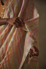 Offwhite Chanderi Jaamdani Sari