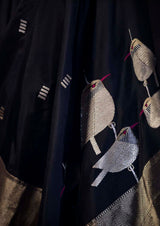 Black Banarasi Silk Sari from our Origami collection