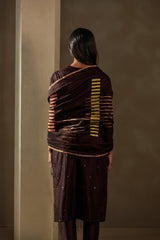 Coffee Brown Chanderi Jaamdani Suit