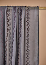 Grey Chanderi Unstitched Suit Set with Hand Embroidery