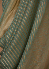 Aqua Blue Banarasi Khaddi Georgette Sari
