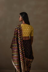 Brown Chanderi Jaamdani Sari