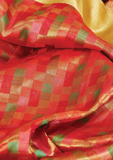 Silk Kanjeevaram Sari with
Multi colour geometrical
pattern