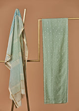 Pastel Green Chanderi Unstitched Suit Set  Print & Embroidery from our collection "Lakeerein"