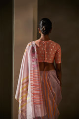 Pink Chanderi Jaamdani Sari