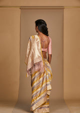 Yellow Banarasi Jacquard Sari