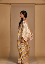 Yellow Banarasi Jacquard Sari