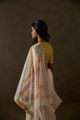 Offwhite Chanderi Jaamdani Sari