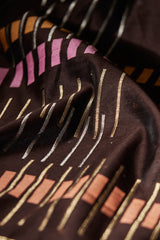 Brown Chanderi Jaamdani Sari