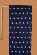 Navy Blue Banarasi Silk Unstitched Suit set