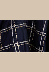 Navy Blue Silk Gota Patti Unstitched Suit Set