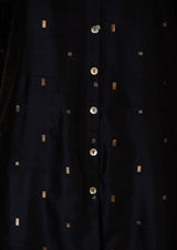 Chanderi Silk Navy Kurta with Jaamdani Dupatta & Pants