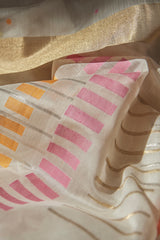 Offwhite Chanderi Jaamdani Sari
