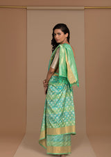 Sea Green Real Zari Silk Upadda Sari