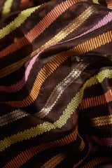 Brown Chanderi Jaamdani Sari