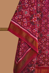 Magenta Silk Patola Dupatta