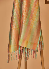 Chanderi Silk Mustard Kurta with Banarasi Dupatta & Pants