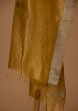 Chanderi Silk Mustard Kurta with Jaamdani Dupatta & Pants