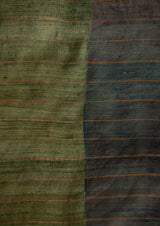 Olive Green Tassar Handpainted Sari, from our collection Kalam