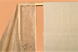 Offwhite Chanderi Cotton, Gota Patti Unstitched Suit set