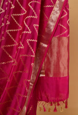 Fuschia Banarasi Silk Sari