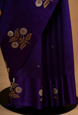 Violet Banarasi Silk Sari