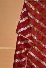 Organza Dupatta with Diagonal Zari Lines