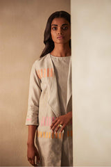 Grey Chanderi Jaamdani Suit