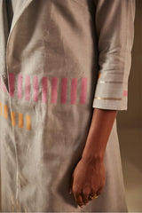 Grey Chanderi Jaamdani Suit