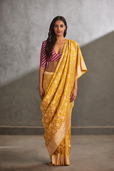 Yellow Silk Banarasi Sari
