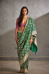Forest Green Silk Banarasi Sari