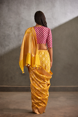 Yellow Silk Banarasi Sari