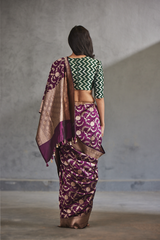 Mulberry Purple Silk Banarasi Sari