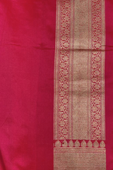 Fuschia Pink Silk Banarasi Sari