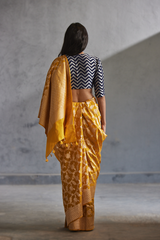 Yellow Silk Banarasi Sari