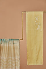Lemon Yellow Chanderi Unstitched Suit Set  with Print & Embroidery from our collection "Lakeerein"