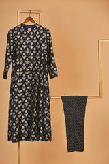 Banarasi Silk Black Kurta with Pants