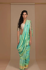 Sea Green Real Zari Silk Upadda Sari