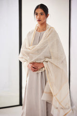 Grey Chanderi Suit Set, Print & Embroidery from our collection Lakeerein