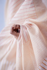 Pink Peach Chanderi Cotton Sari Block Printed from our collection "Lakeerein"