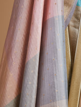 Banarasi Silk Cutwork Dupatta with golden polkas